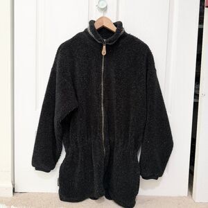 Women Columbia Cinching Waist Fleece Outdoor Winter Jacket in Black Size Large